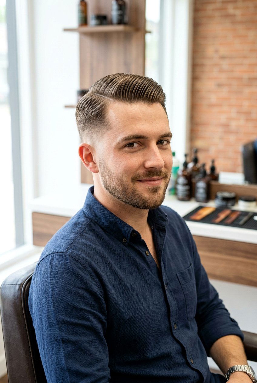 Comb Over with Taper Fade - 20 hairstyles to cover bald spots - 20 hairstyles to cover bald spots