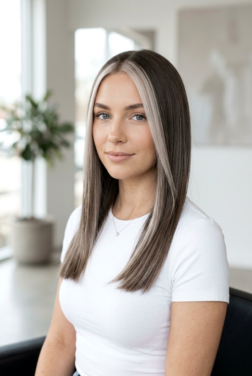 Cool Blonde Money Piece On Ash Brunette - 20 subtle blonde money piece on brunette - 20 subtle blonde money piece on brunette