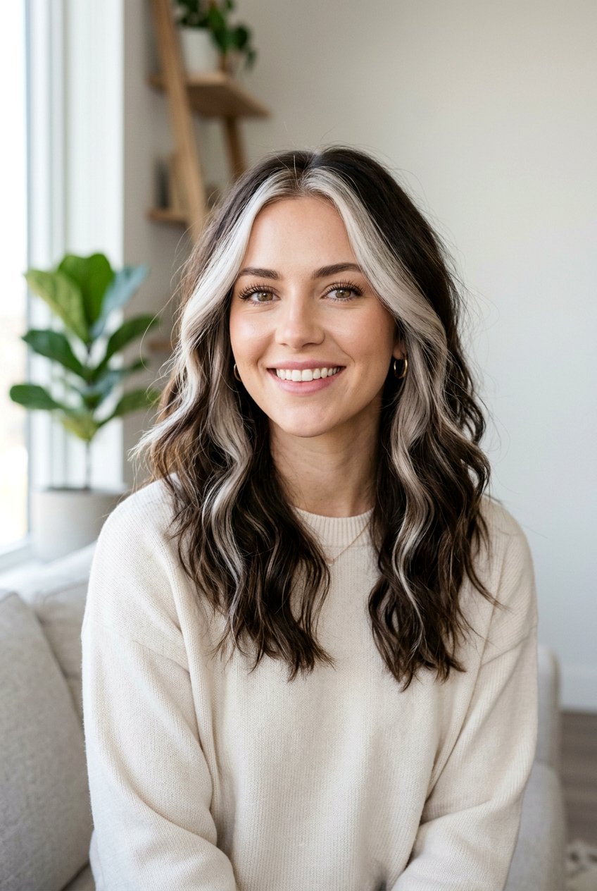 Cool Blonde Money Piece on Brown Hair - 20 cool blonde highlights on brown hair - 20 cool blonde highlights on brown hair