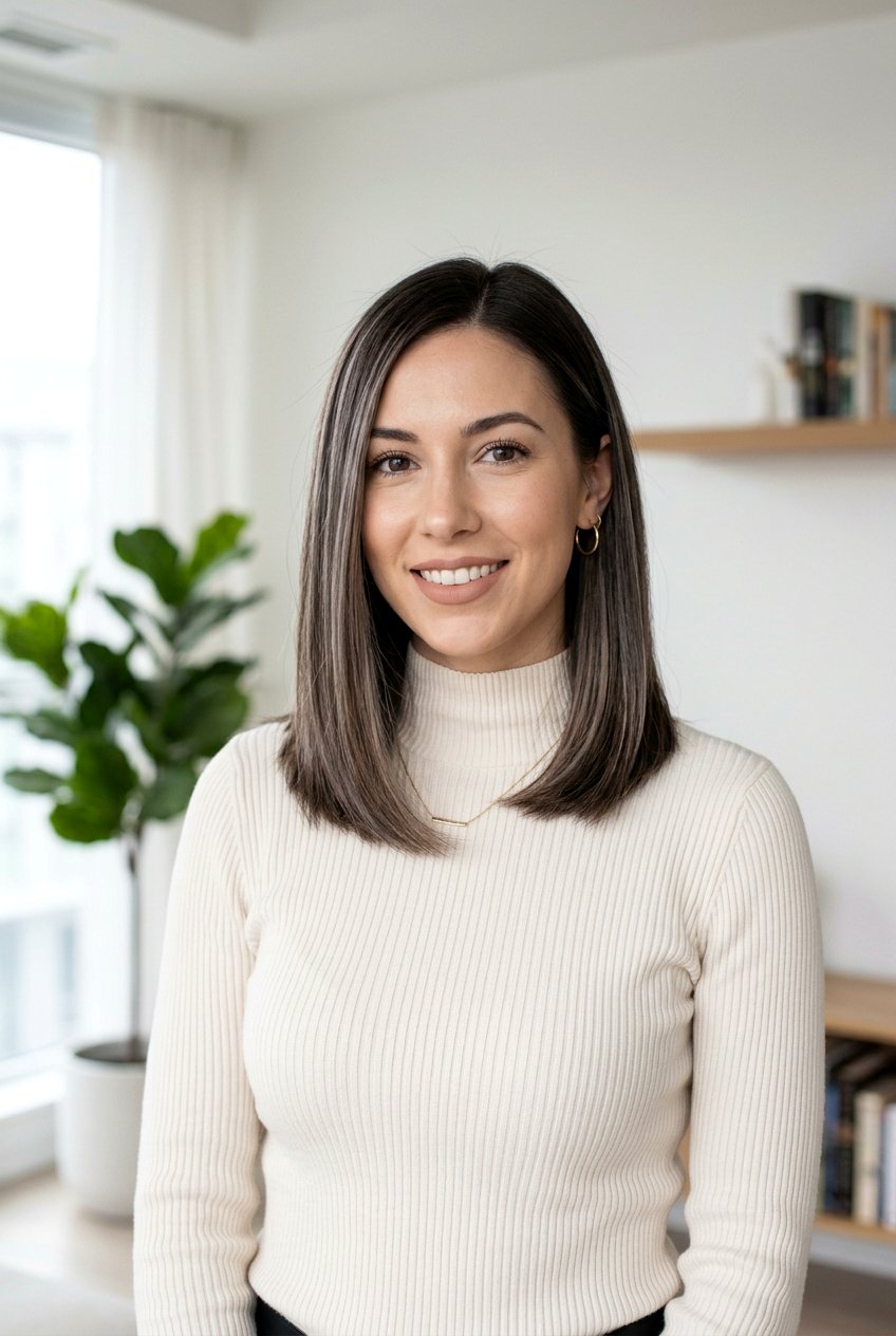 Cool Brunette Babylights For Neutral Dimension - 20 soft babylights on brunette hair - 20 soft babylights on brunette hair