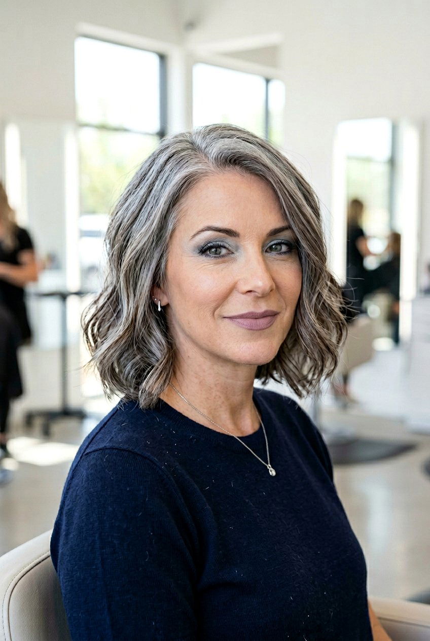 Cool Brunette Lowlights On Cool Gray Hair - 20 brunette lowlights for gray hair - 20 brunette lowlights for gray hair