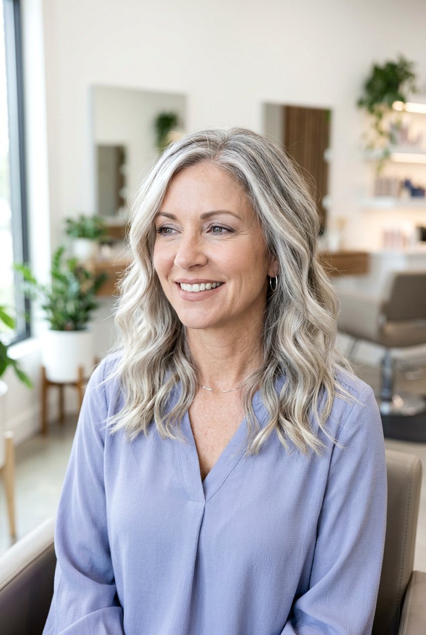 Cool Toned Balayage on Gray Blonde Hair - 20 balayage for gray blending - 20 balayage for gray blending