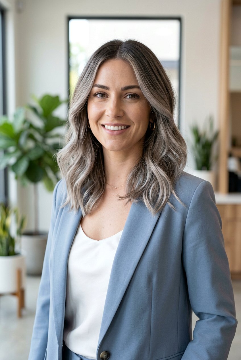 Cool Toned Balayage - 20 soft gray blonde balayage - 20 soft gray blonde balayage