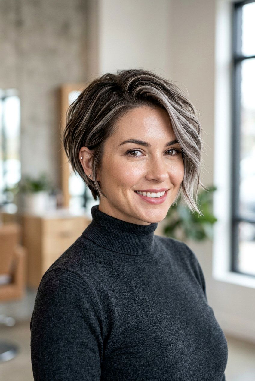 Cool Toned Brunette Balayage Pixie Bob - 20 brunette balayage for pixie bob - 20 brunette balayage for pixie bob
