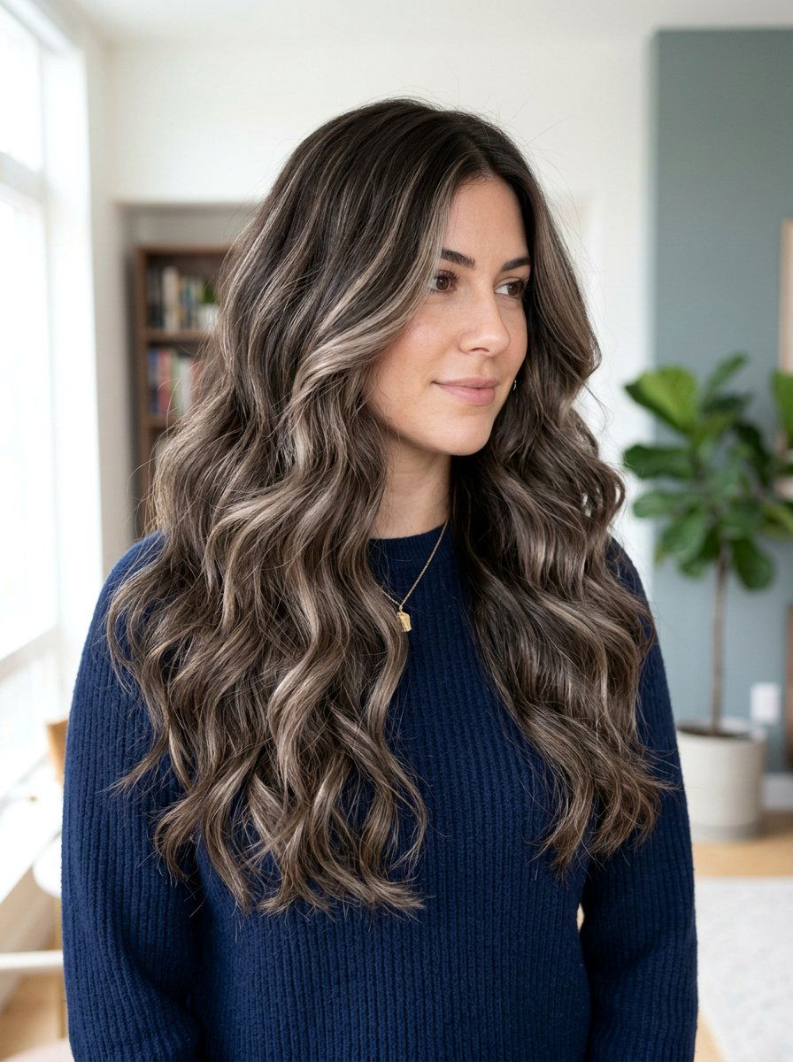 Cool Toned Smoky Bronde Balayage on Thick Hair - 20 smoky bronde balayage - 20 smoky bronde balayage