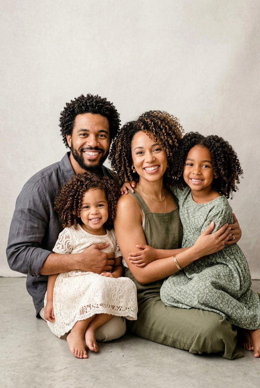 Coordinated Curls For Natural Hair - 20 family photo hairstyles - 20 family photo hairstyles