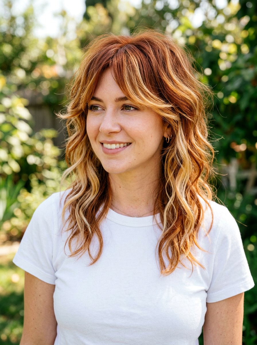 Copper And Blonde Shag - 20 copper shag hair color ideas - 20 copper shag hair color ideas