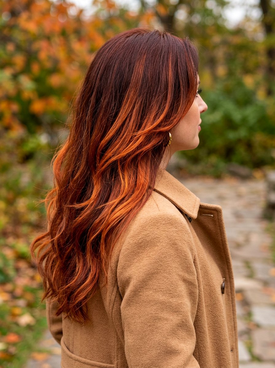 Copper Auburn Balayage Long Layers - 20 copper balayage for long layers - 20 copper balayage for long layers