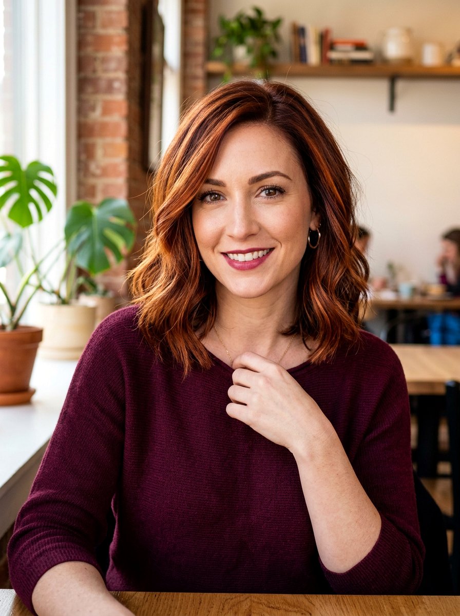 Copper Auburn Lob - 20 copper lob hair color ideas - 20 copper lob hair color ideas