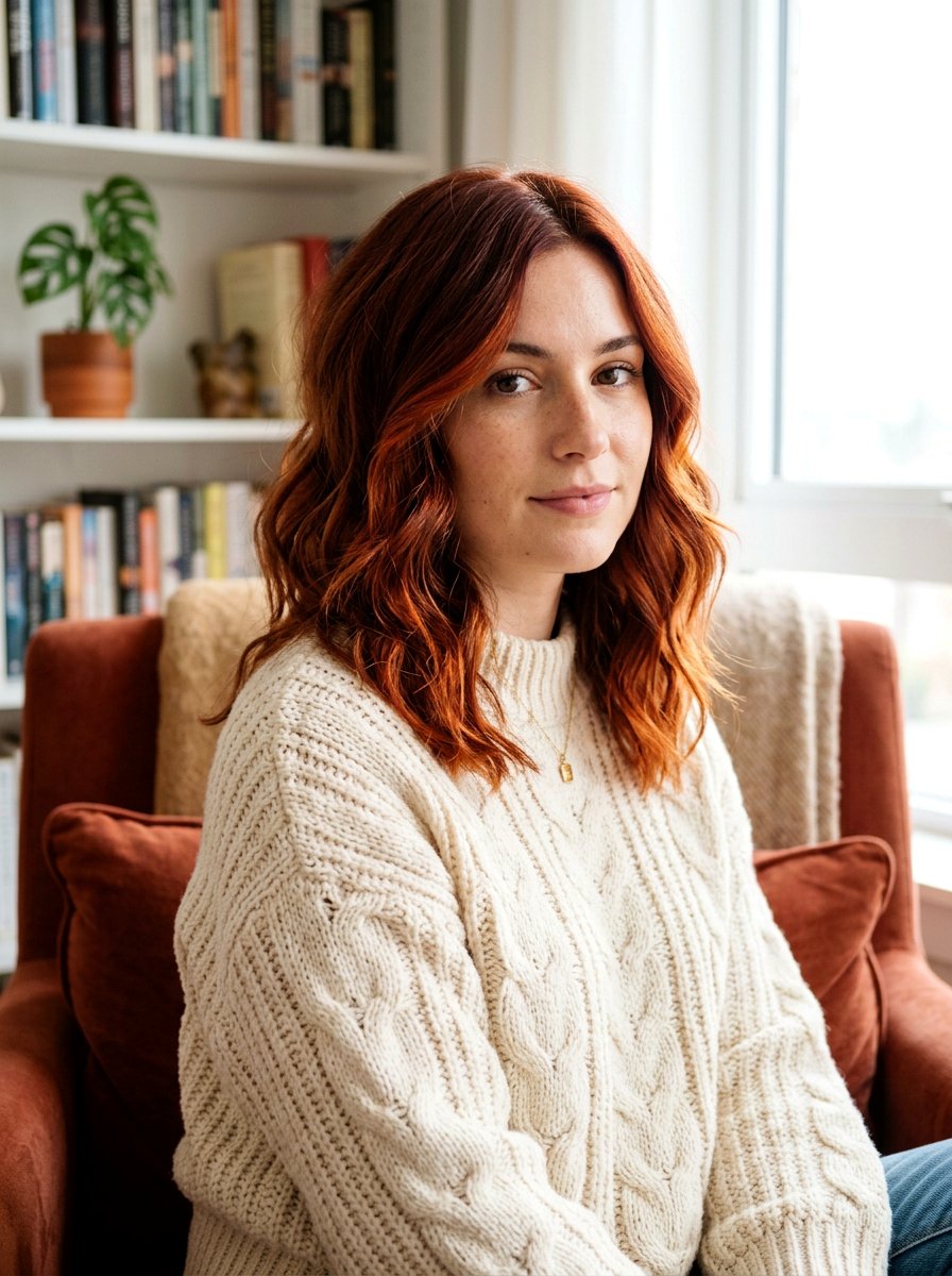 Copper Auburn Mid Length Hair - 20 trending copper hair ideas for women - 20 trending copper hair ideas for women