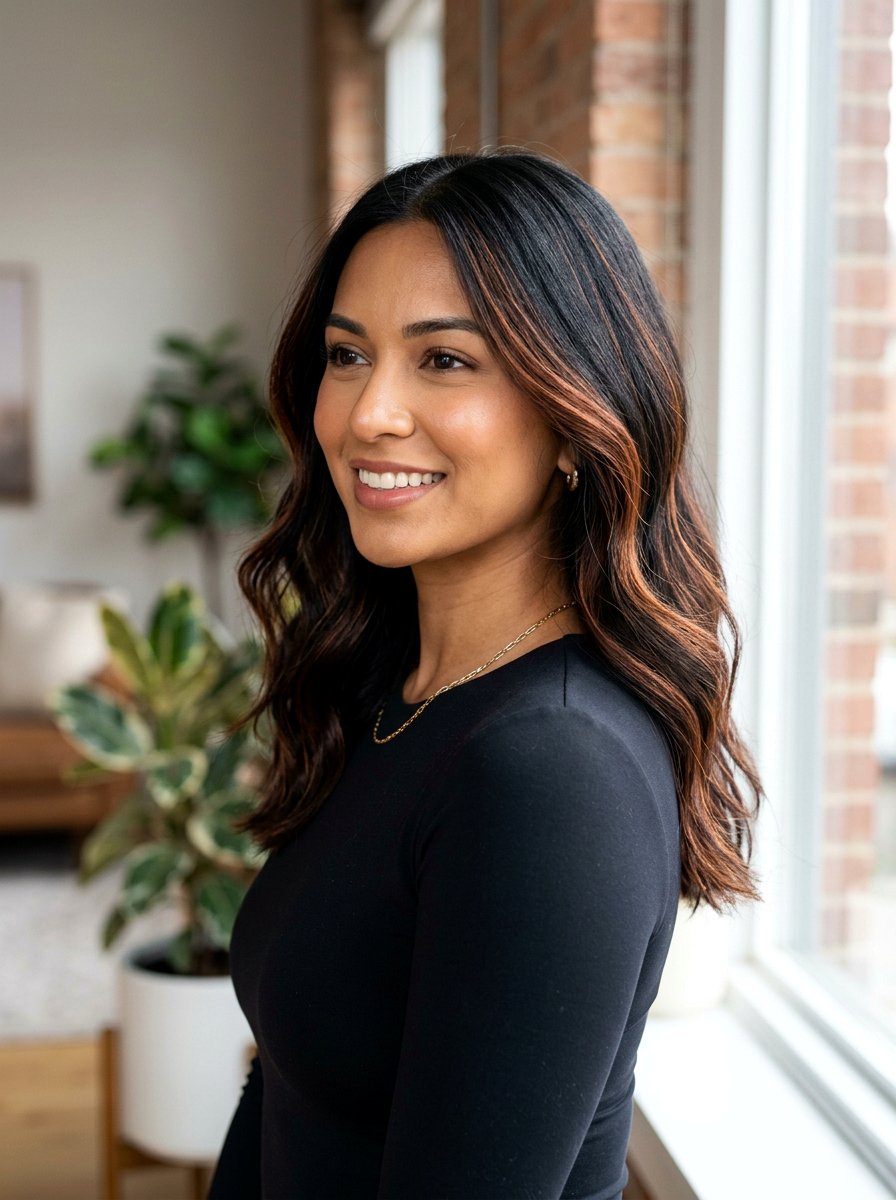 Copper Babylights On Black Hair - 20 summer copper babylights - 20 summer copper babylights