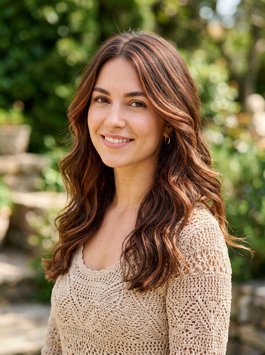 Copper Babylights On Brunette Hair - 20 summer copper babylights - 20 summer copper babylights