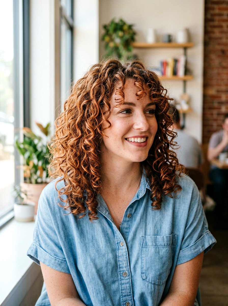 Copper Babylights On Curly Fine Hair - 20 copper babylights for fine hair women - 20 copper babylights for fine hair women