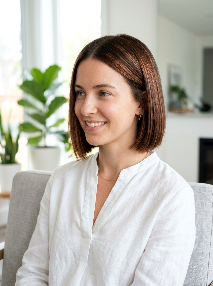 Copper Babylights On Short Bob Fine Hair - 20 copper babylights for fine hair women - 20 copper babylights for fine hair women