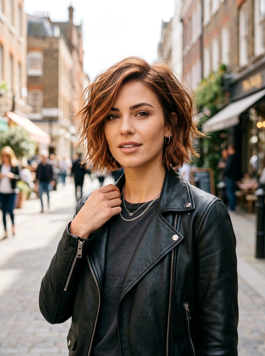 Copper Babylights On Texturized Bob Fine Hair - 20 copper babylights for fine hair women - 20 copper babylights for fine hair women