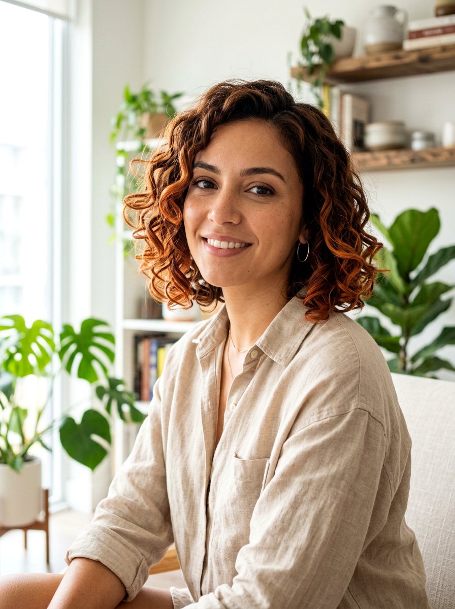 Copper Balayage Curly Bob - 20 copper curly bob color ideas - 20 copper curly bob color ideas