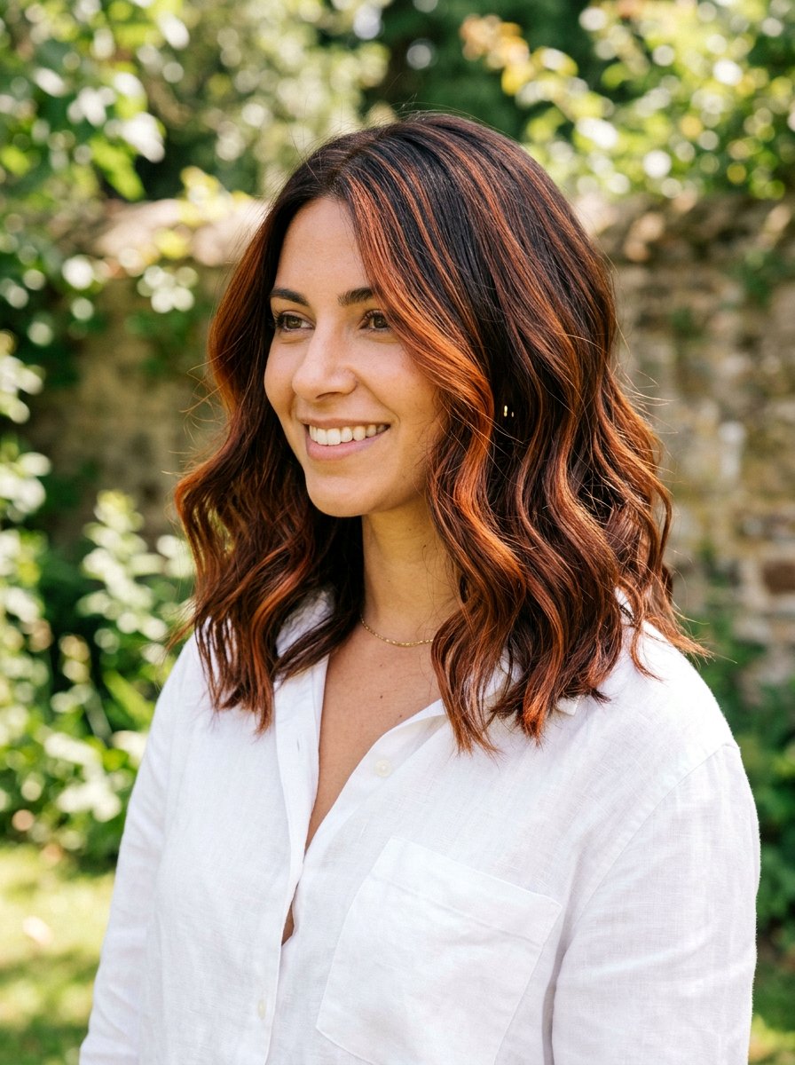 Copper Balayage Lob - 20 copper lob hair color ideas - 20 copper lob hair color ideas