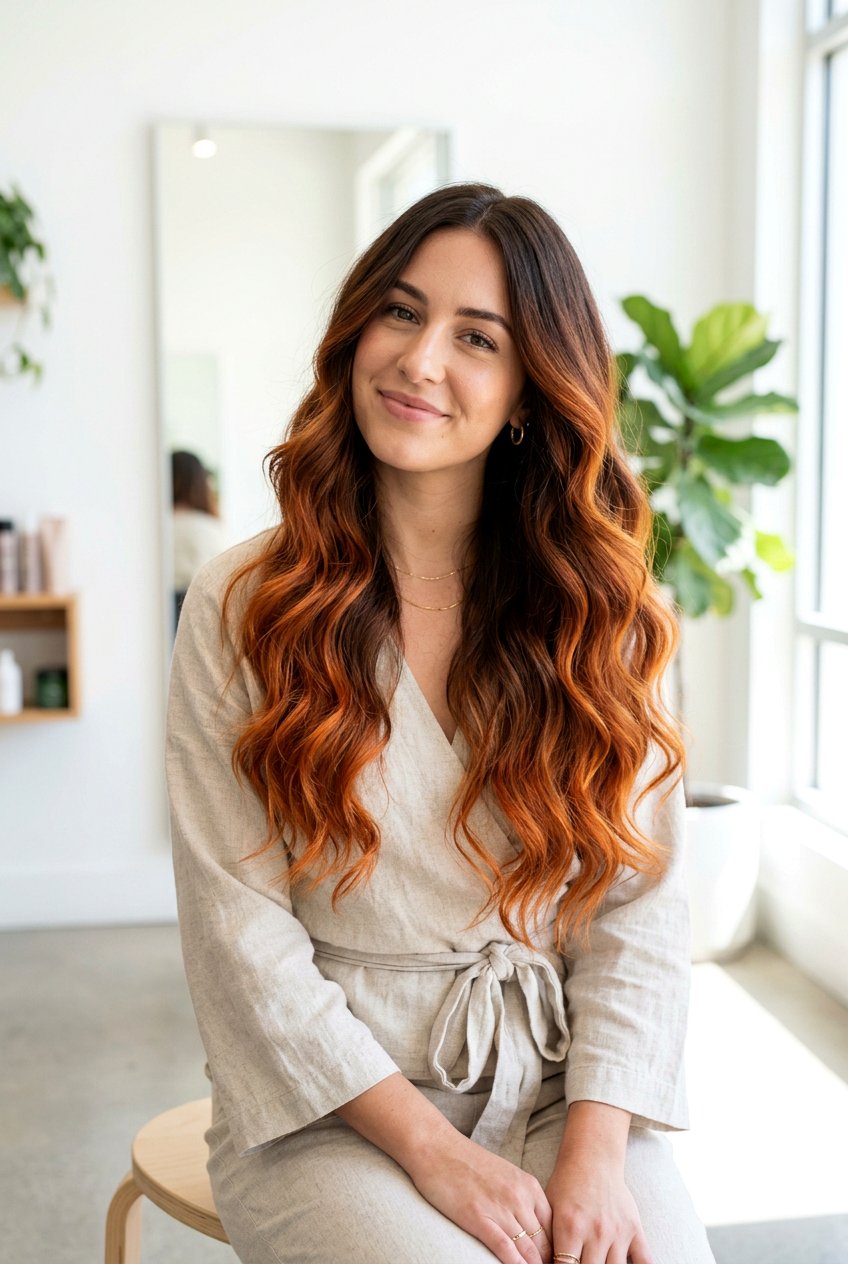 Copper Balayage Ombre on Brown Hair - 20 copper balayage on brown hair - 20 copper balayage on brown hair