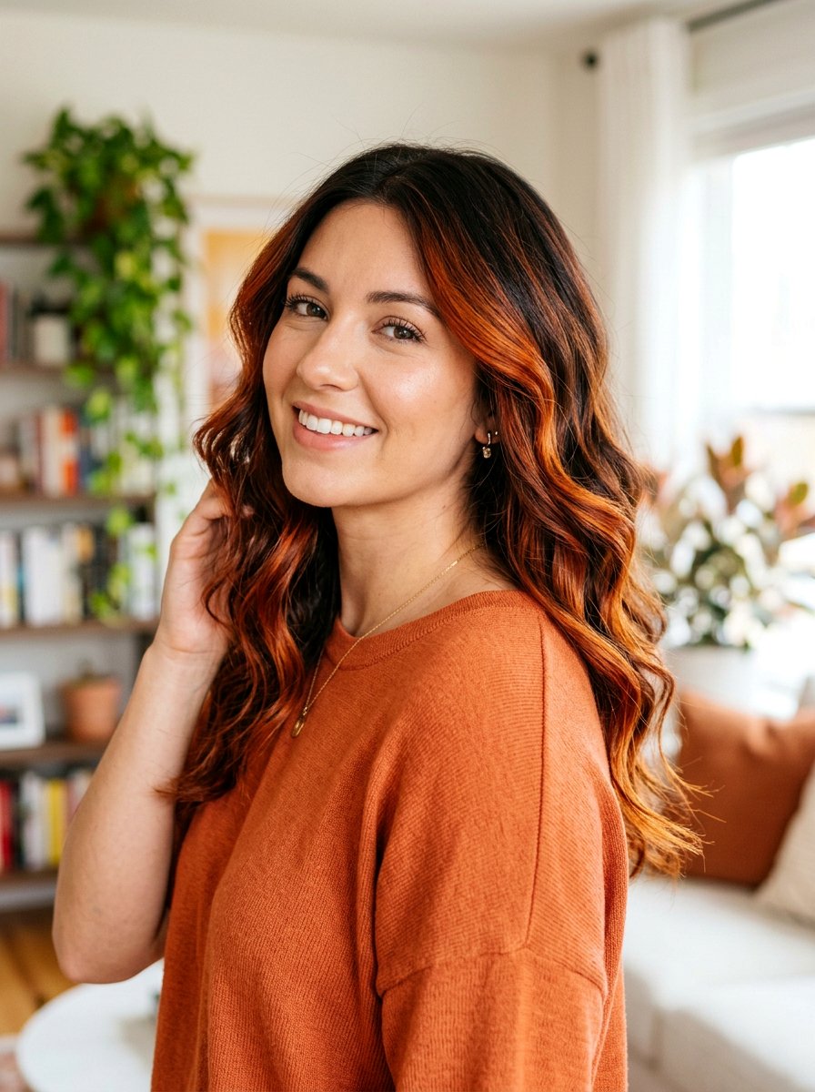 Copper Balayage On Dark Hair - 20 summer balayage for dark hair - 20 summer balayage for dark hair