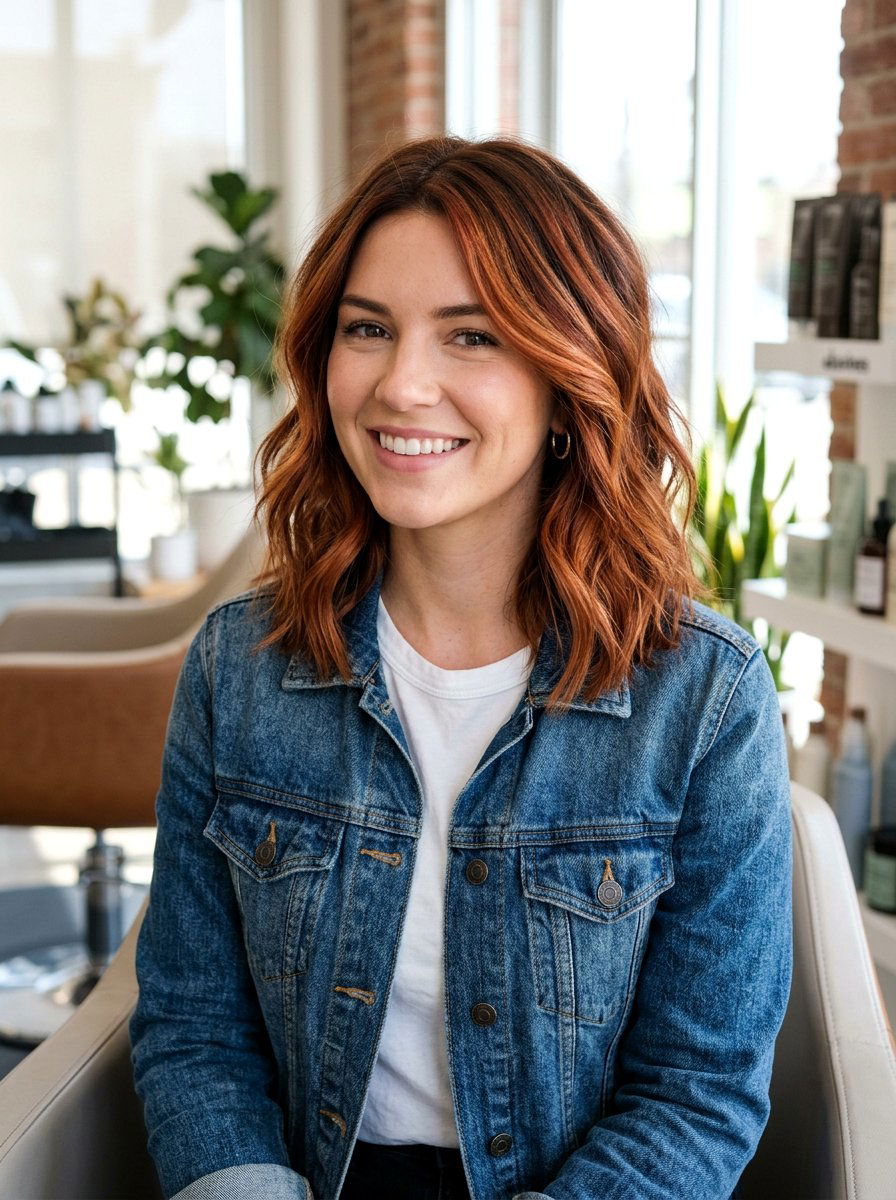 Copper Balayage On Medium Length Hair - 20 trendy balayage ideas 2026 - 20 trendy balayage ideas 2026