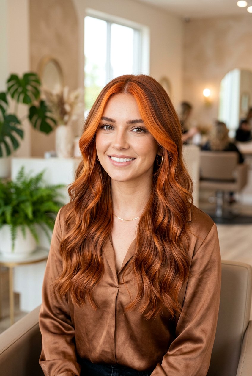 Copper Balayage With Money Piece - 20 bright copper balayage ideas - 20 bright copper balayage ideas