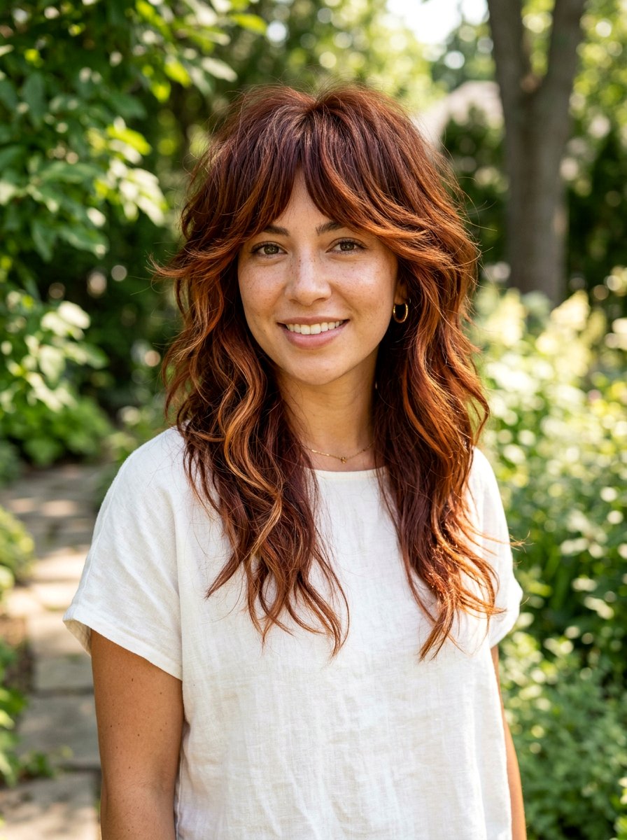 Copper Balayage Wolf Cut - 20 copper wolf cut color ideas - 20 copper wolf cut color ideas