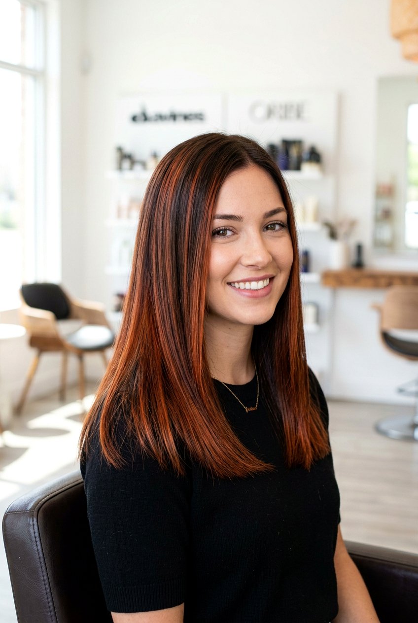 Copper Balayage on Straight Hair - 20 balayage for straight hair - 20 balayage for straight hair