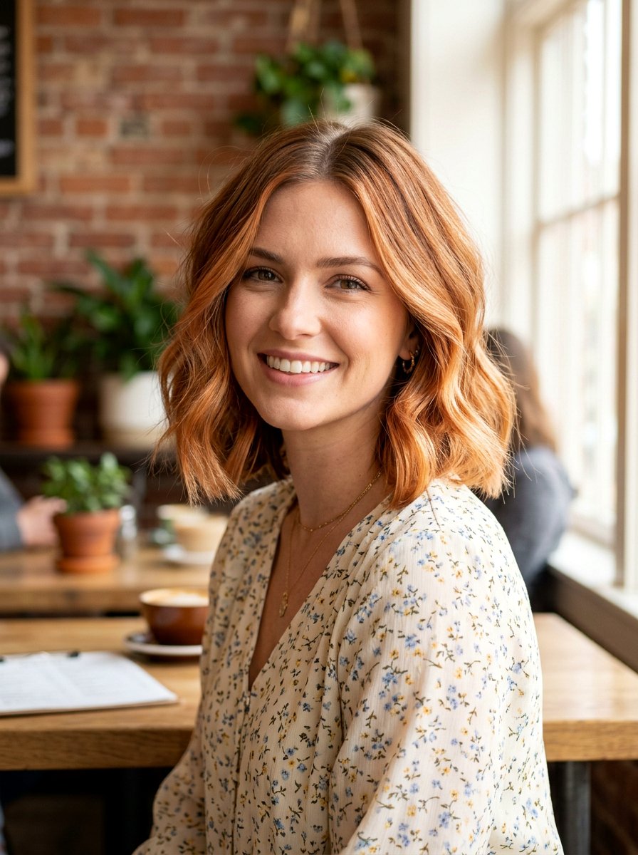 Copper Blonde Balayage Bob - 20 copper blonde balayage for spring - 20 copper blonde balayage for spring