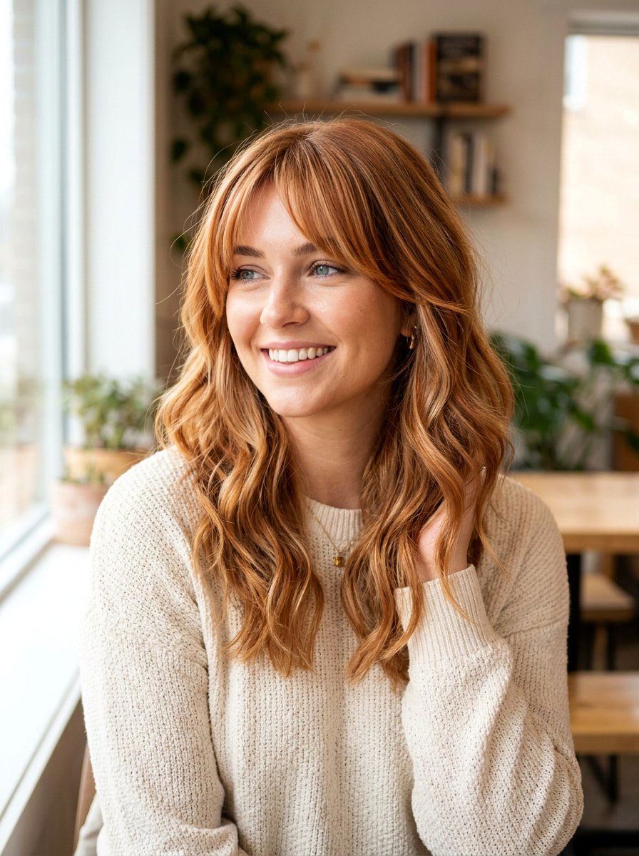 Copper Blonde Balayage With Bangs - 20 copper blonde balayage for spring - 20 copper blonde balayage for spring