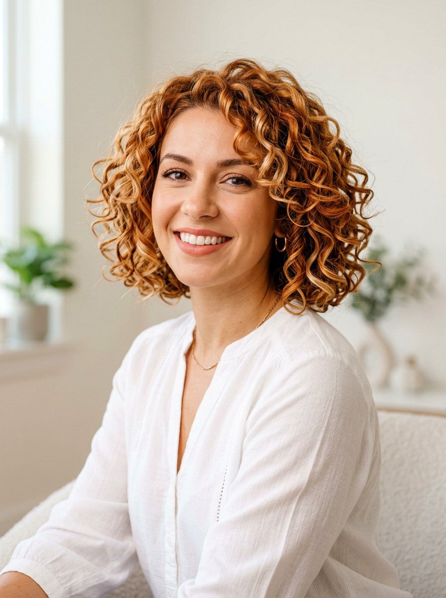 Copper Blonde Curly Bob - 20 copper curly bob color ideas - 20 copper curly bob color ideas