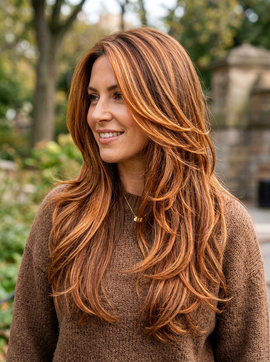 Copper Blonde Highlights On Layered Cut - 20 classy blonde highlights ideas - 20 classy blonde highlights ideas