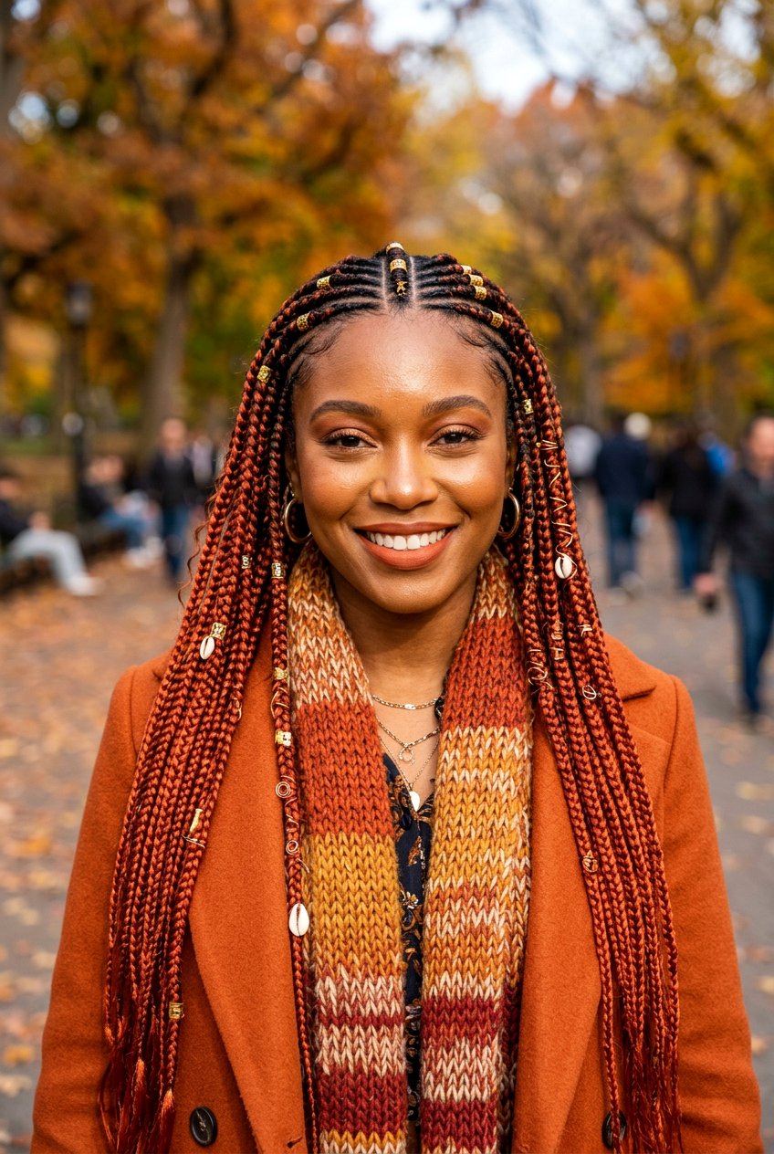 Copper Boho Fulani Braids - 20 boho fulani braids - 20 boho fulani braids