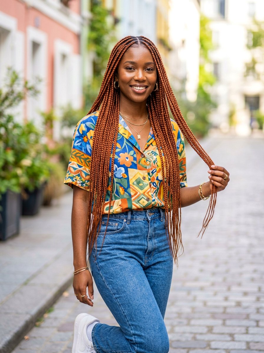 Copper Box Braids - 20 trending copper hair ideas for women - 20 trending copper hair ideas for women