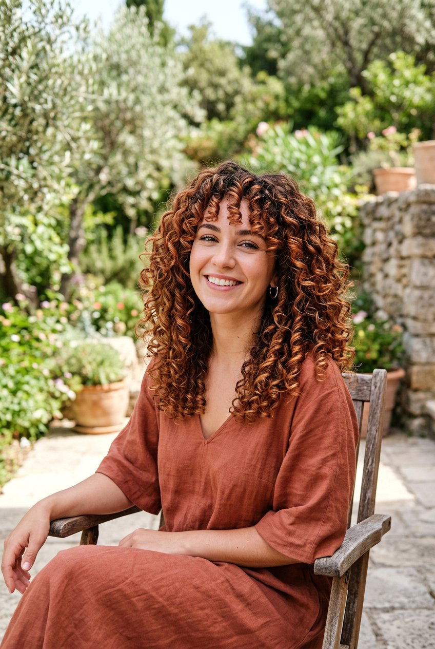 Copper Bronde Balayage on Curly Hair - 20 copper bronde balayage - 20 copper bronde balayage