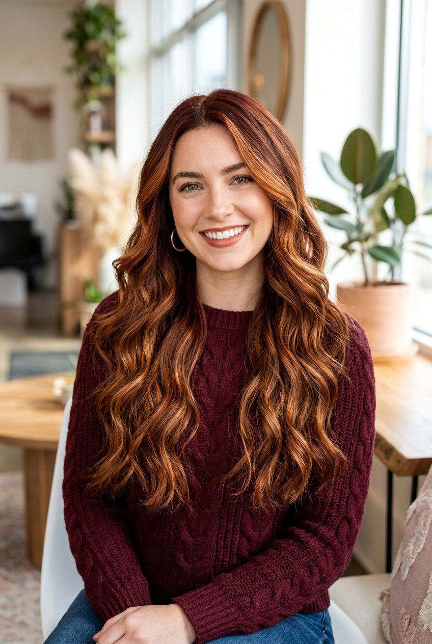 Copper Bronde Balayage with Auburn Tones - 20 copper bronde balayage - 20 copper bronde balayage