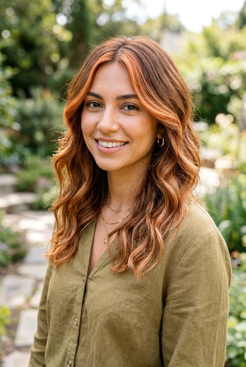 Copper Bronde Balayage with Face Framing Pieces - 20 copper bronde balayage - 20 copper bronde balayage
