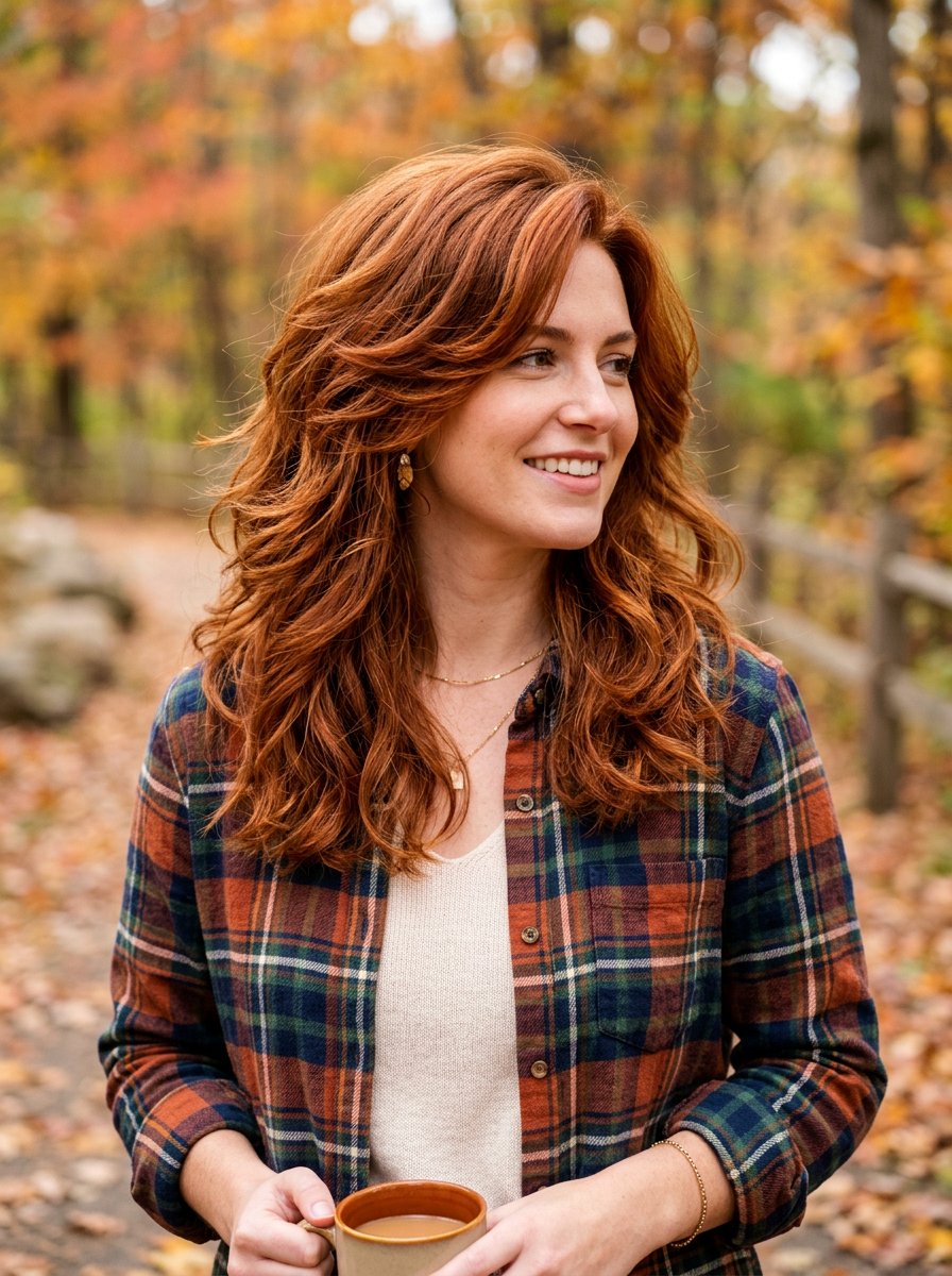 Copper Brown Auburn Layered Hair - 20 copper brown hair color for fall - 20 copper brown hair color for fall