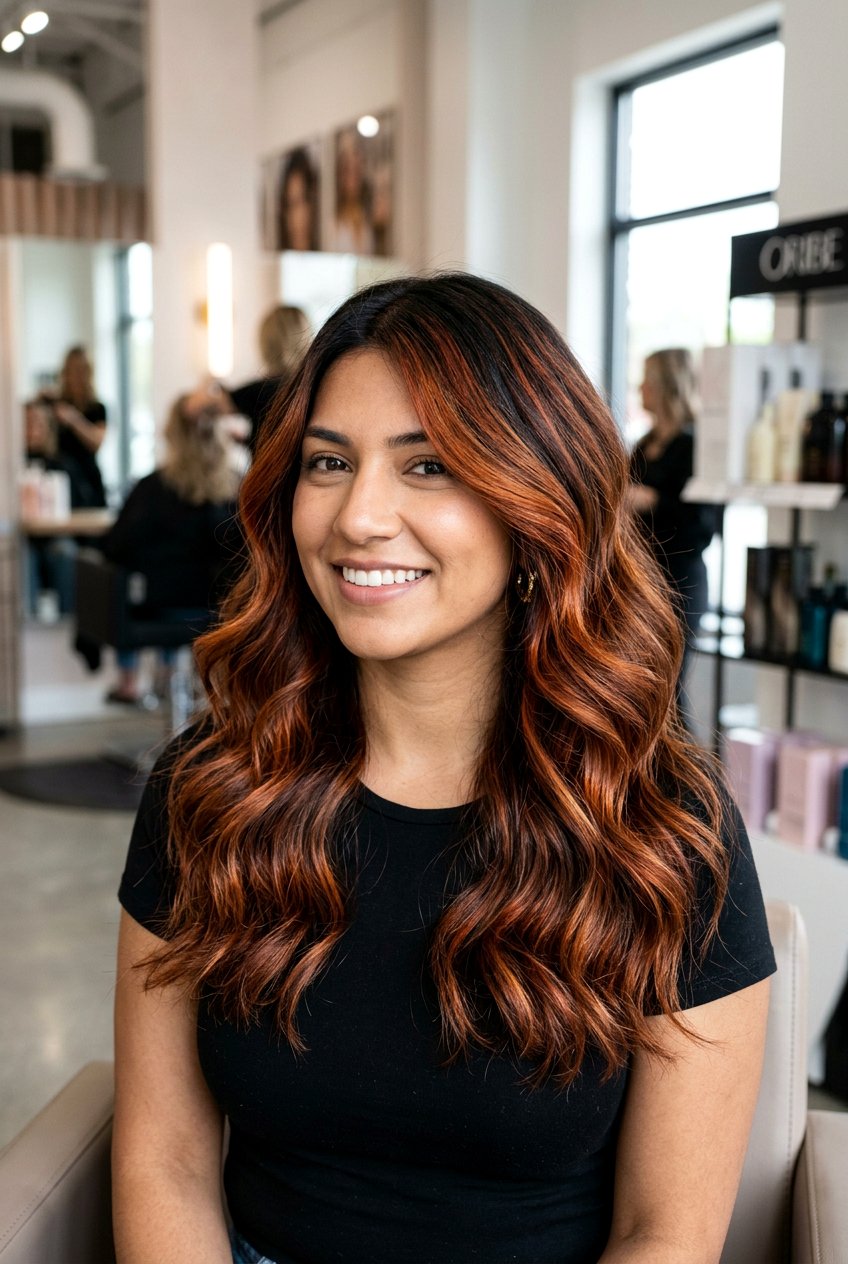 Copper Brown Balayage - 20 hair color ideas for brunettes - 20 hair color ideas for brunettes