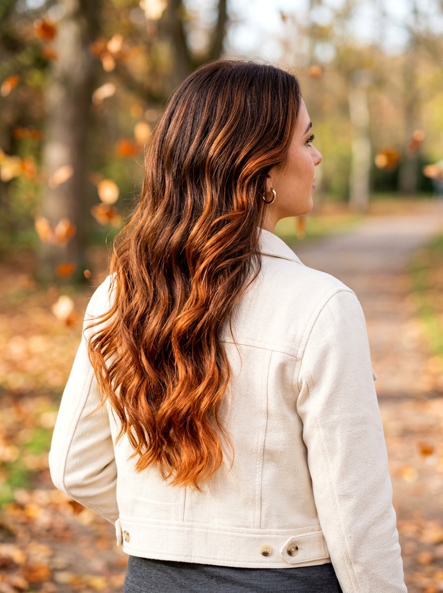 Copper Brown Balayage Long Hair - 20 copper brown hair color for fall - 20 copper brown hair color for fall