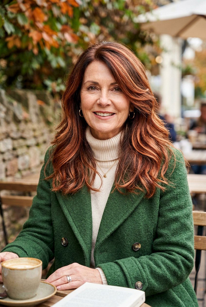 Copper Brown Balayage - 20 soft brunette balayage for older women - 20 soft brunette balayage for older women