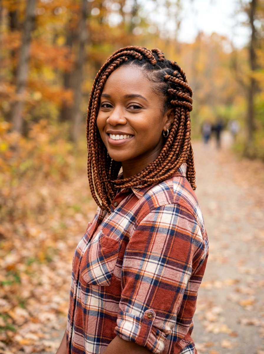 Copper Brown Braided Hairstyle - 20 copper brown hair color for fall - 20 copper brown hair color for fall