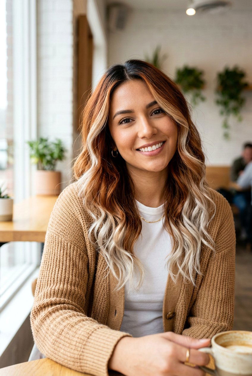 Copper Brown With Blonde Highlights - 20 autumn copper brown hair color - 20 autumn copper brown hair color