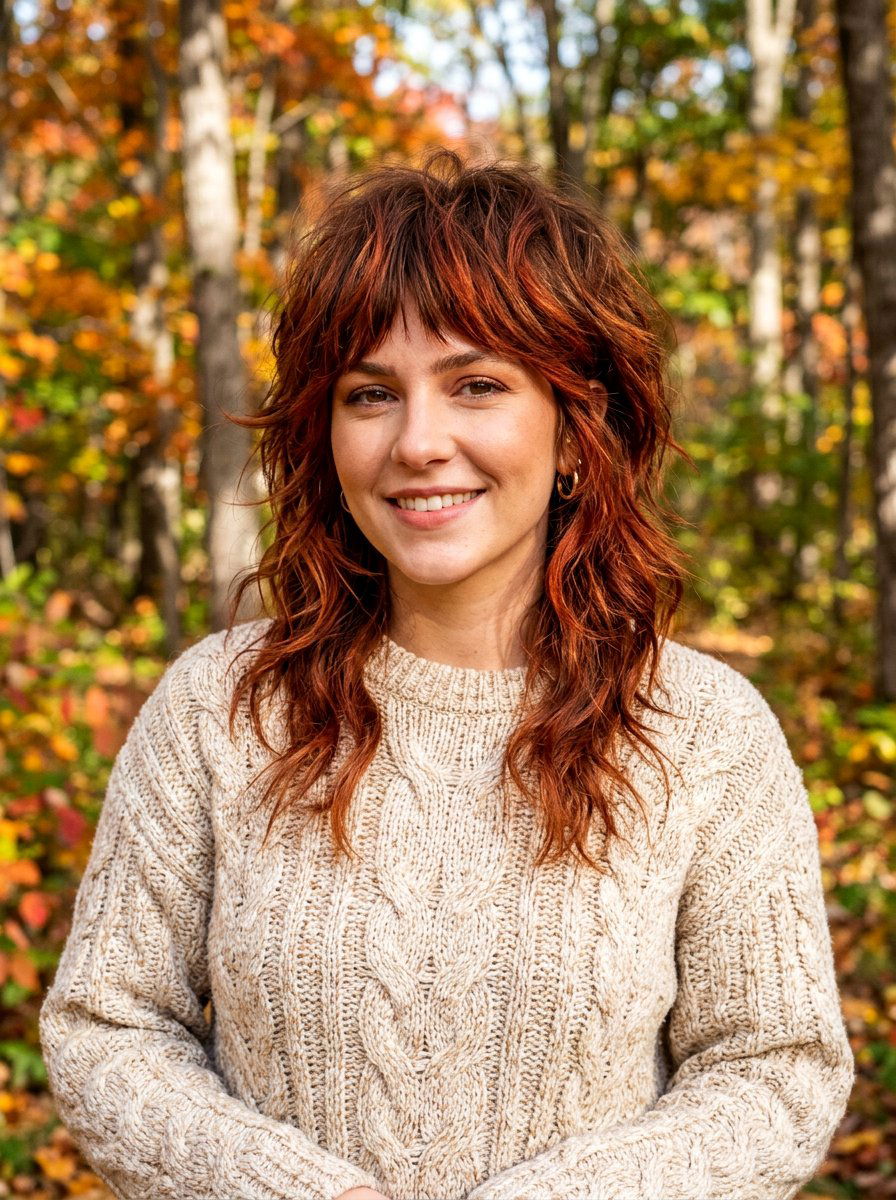 Copper Brown Wolf Cut - 20 hair color ideas for wolf cuts - 20 hair color ideas for wolf cuts