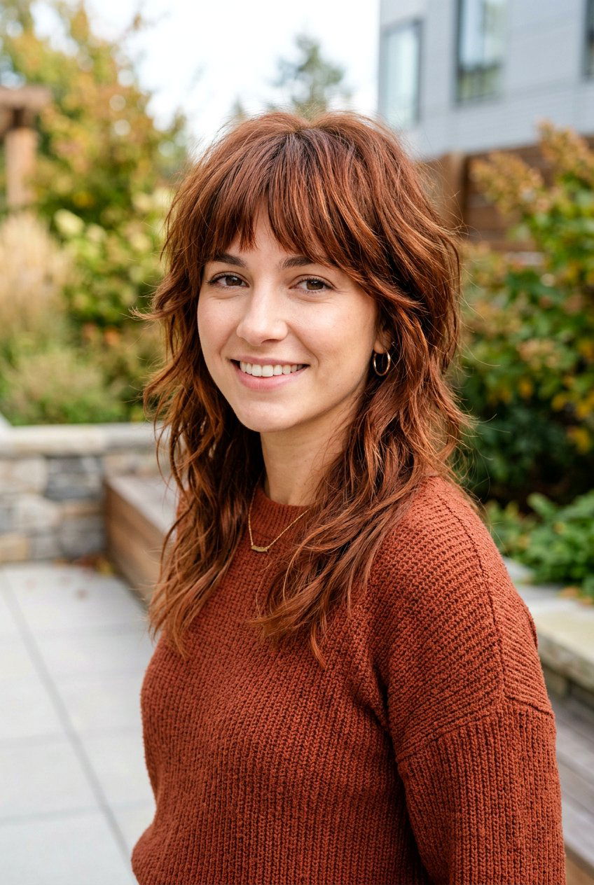 Copper Brown Wolf Cut - 20 brunette wolf cut color ideas - 20 brunette wolf cut color ideas