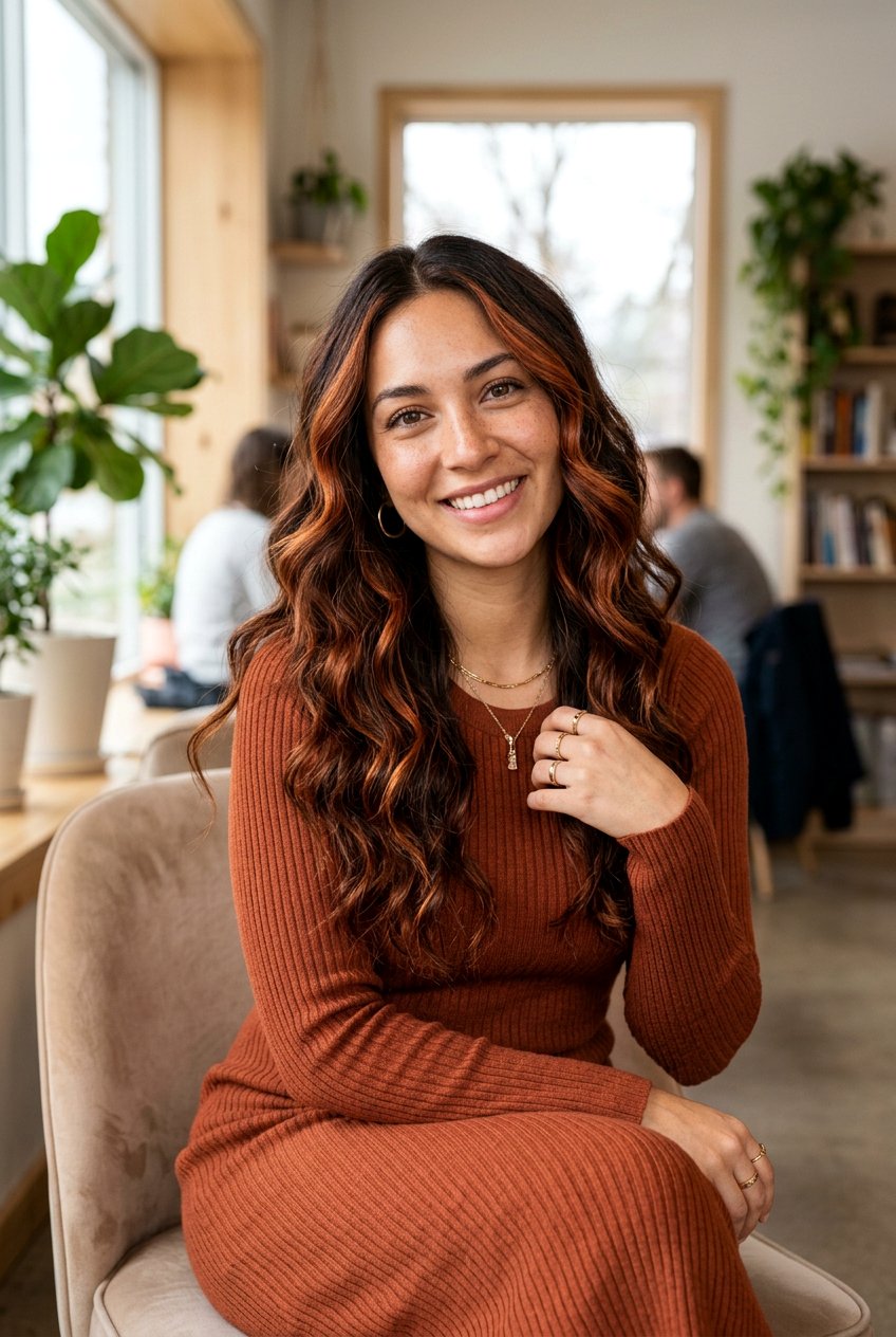 Copper Brunette Balayage - 20 modern brunette balayage ideas - 20 modern brunette balayage ideas