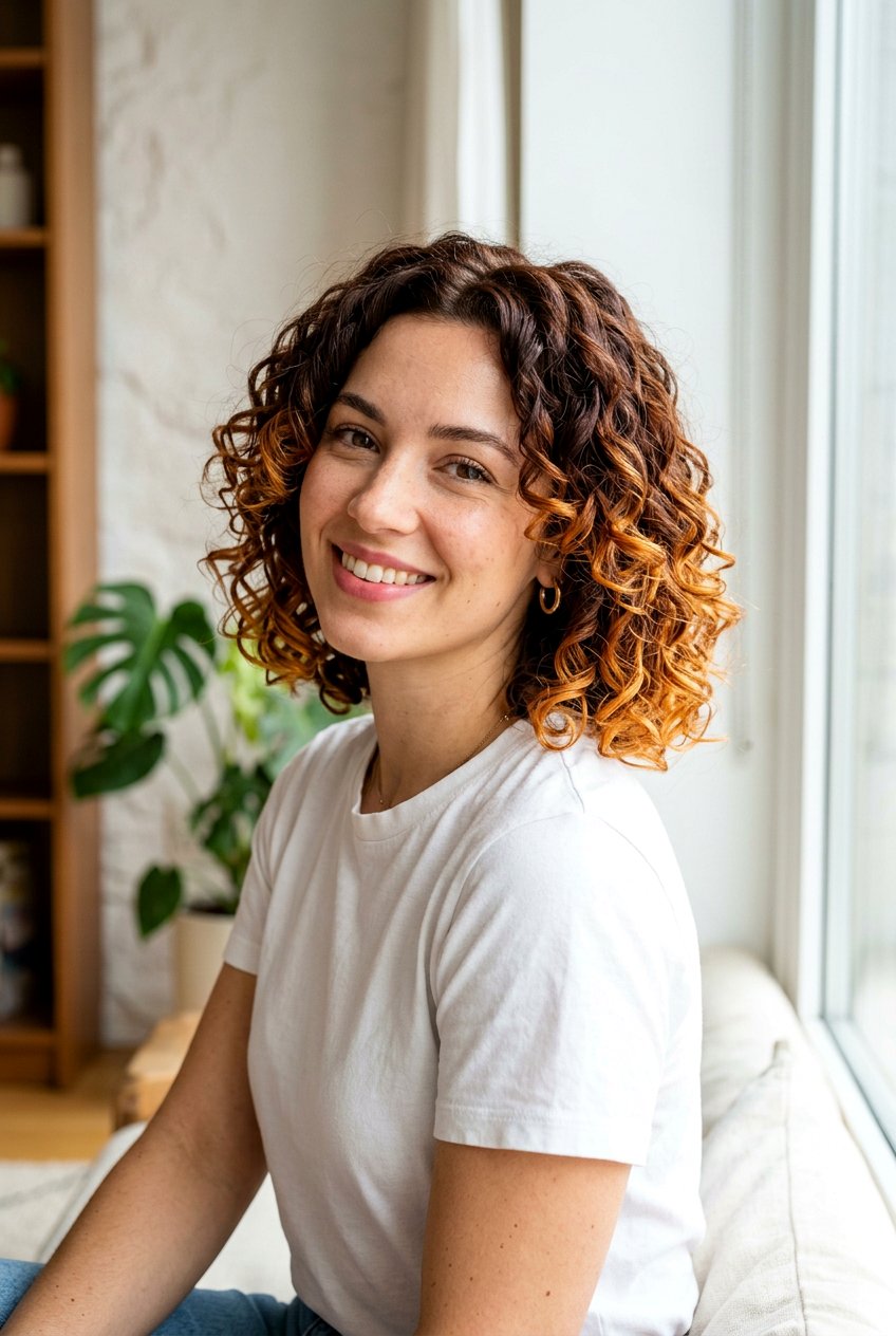 Copper Brunette Balayage Curly Bob - 20 brunette balayage for curly bob - 20 brunette balayage for curly bob