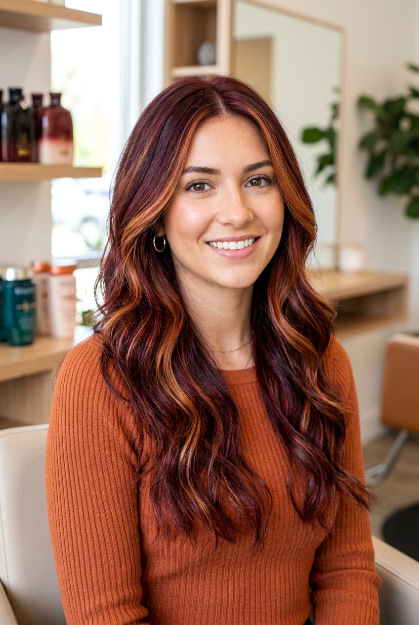Copper Burgundy Wine Balayage - 20 burgundy wine balayage - 20 burgundy wine balayage