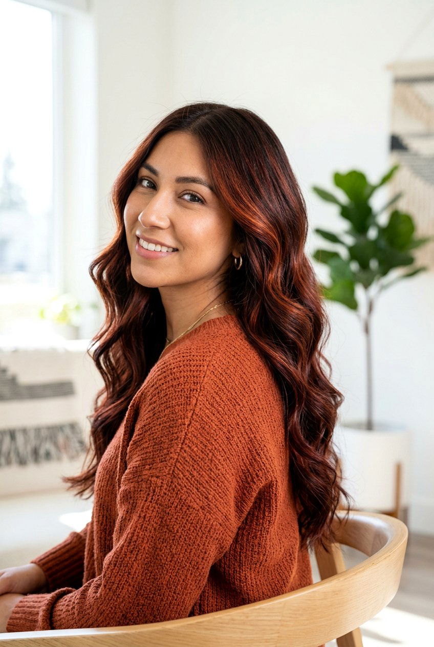 Copper Cherry Cola Balayage - 20 cherry cola balayage hair - 20 cherry cola balayage hair