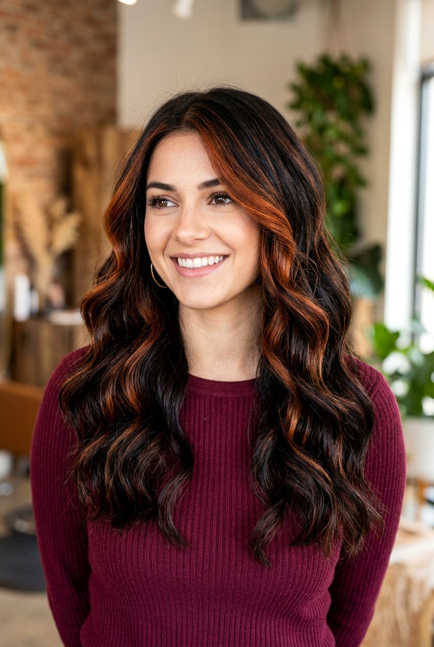 Copper Chestnut Brunette Balayage - 20 autumn chestnut brunette balayage - 20 autumn chestnut brunette balayage