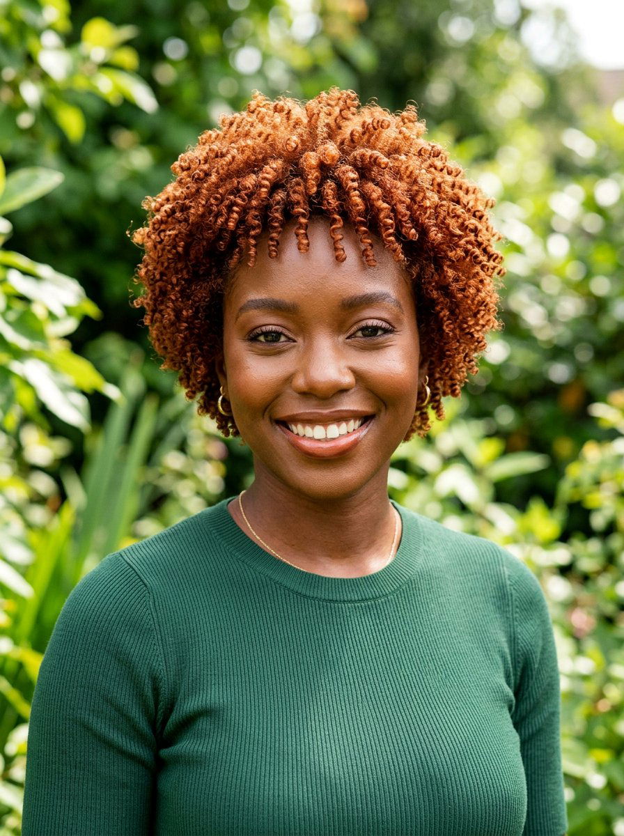 Copper Curly TWA - 20 twa hairstyles with curls - 20 twa hairstyles with curls